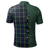 MacKenzie Hunting Green Tartan Polo Shirt - Lion Rampant And Celtic Thistle Style